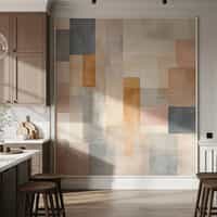 Textured Geometric Wallpaper in Blush and Ochre 6