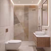 Cream Wallpaper Mural with Geometric Gold Shapes 6