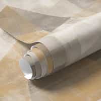 Cream Wallpaper Mural with Geometric Gold Shapes 10