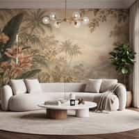 Vintage Tropical Landscape Wallpaper Mural 2