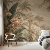 Vintage Tropical Landscape Wallpaper Mural 3