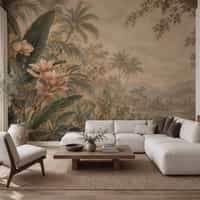 Vintage Tropical Landscape Wallpaper Mural 5