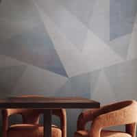 Blue Gray Geometric Wallpaper Mural 6