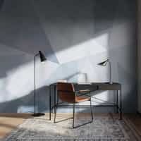 Blue Gray Geometric Wallpaper Mural 5