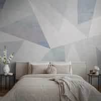 Blue Gray Geometric Wallpaper Mural 1