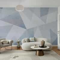 Blue Gray Geometric Wallpaper Mural 3