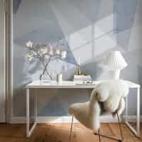 Blue Gray Geometric Wallpaper Mural 9