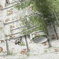 Watercolour Forest Animal Wallpaper Mural 7