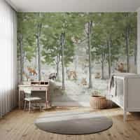 Watercolour Forest Animal Wallpaper Mural 6
