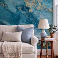 Blue and Gold Marble Wallpaper Mural 4