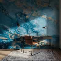 Blue and Gold Marble Wallpaper Mural 6