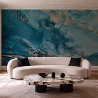 Blue and Gold Marble Wallpaper Mural 8