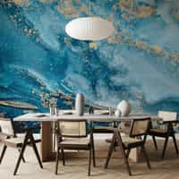 Blue and Gold Marble Wallpaper Mural 9