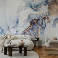 Blue and Gold Marble Wallpaper Mural 3