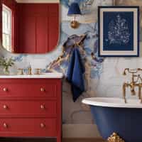 Blue and Gold Marble Wallpaper Mural 5