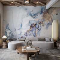 Blue and Gold Marble Wallpaper Mural 4