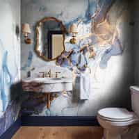 Blue and Gold Marble Wallpaper Mural 1