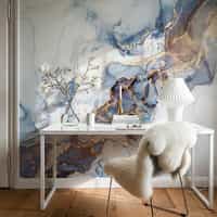Blue and Gold Marble Wallpaper Mural 7
