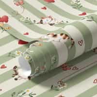 Cute Floral Wallpaper Mural with Kittens 7