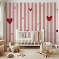 Pink Heart Wallpaper Mural 5