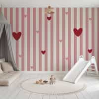 Pink Heart Wallpaper Mural 6