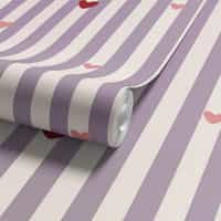 Pink Heart Stripe Wallpaper Mural 7