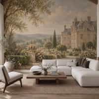 French Château Garden Wallpaper Mural 1