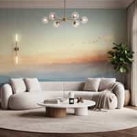 Watercolour Mountain Birds Wallpaper Mural 1