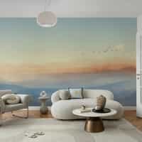 Watercolour Mountain Birds Wallpaper Mural 4