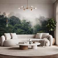 Misty Rainforest Photography Wallpaper Mural 1