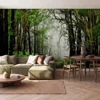 Misty Woodland Road Wallpaper Mural 2