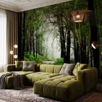 Misty Woodland Road Wallpaper Mural 4