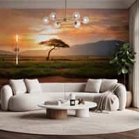 African Savannah Sunset Wallpaper Mural 3