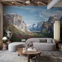 Snowy Mountain Valley Wallpaper Mural 3