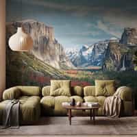 Snowy Mountain Valley Wallpaper Mural 2