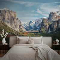 Snowy Mountain Valley Wallpaper Mural 4