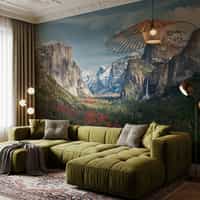 Snowy Mountain Valley Wallpaper Mural 5