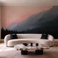 Blush Dawn Mountain Landscape Wallpaper Mural 3