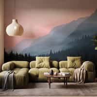 Blush Dawn Mountain Landscape Wallpaper Mural 5