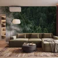 Misty Evergreen Forest Wallpaper Mural 3
