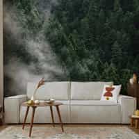 Misty Evergreen Forest Wallpaper Mural 1