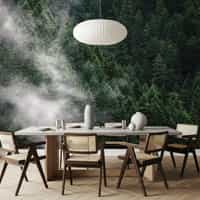 Misty Evergreen Forest Wallpaper Mural 5