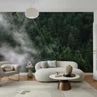 Misty Evergreen Forest Wallpaper Mural 7