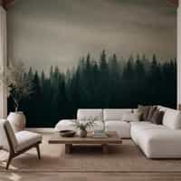 Misty Pine Forest Wallpaper 3