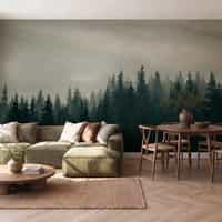 Misty Pine Forest Wallpaper 5