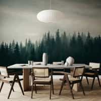 Misty Pine Forest Wallpaper 1