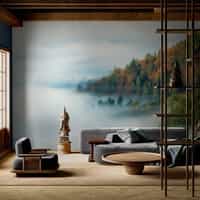 Misty Autumn Forest Wallpaper Mural 3