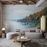 Misty Autumn Forest Wallpaper Mural 4