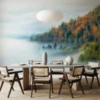 Misty Autumn Forest Wallpaper Mural 2