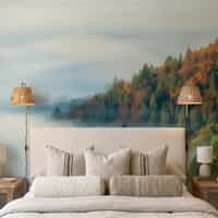 Misty Autumn Forest Wallpaper Mural 5